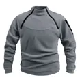 Felpa tattica da uomo in pile grigio con colletto in piedi e zip - XL / Top / Grigio