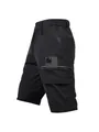 Black men's cargo shorts with multiple pockets and elastic waist for outdoor activities. - S / Bottoms / Black