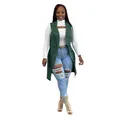 Chaleco largo de punto sin mangas casual de color sólido para mujer en color verde - Verde