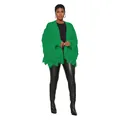 Stylish women's green knitted cardigan featuring heavy fringe detail and short fit - S / Tops / Green