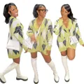 Gilet en maille losanges vert tilleul pour femme, vue de trois angles différents - S / Hauts / Vert