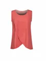 Camiseta premamá y de lactancia sin mangas color coral con diseño cruzado elegante - Rojo