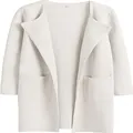 Detalle de un abrigo blanco con solapas con grandes bolsillos delanteros y manga larga - S / Tops / Blanco