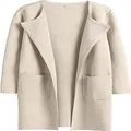 Vista detallada de chaqueta de lana beige con solapa y bolsillos delanteros - S / Tops / Blanco Roto