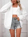 Dettaglio di una felpa bianca con cappuccio in maglia a nido d'ape e coulisse regolabile - Taglia S / Top / Bianco