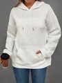 Detalle de sudadera blanca oversize con capucha y letras en relieve 3D para mujer - S / Tops / Blanco