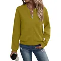 Elegante giacca bomber giallo senape da donna con cerniera e motivo a rombi - Giallo ocra