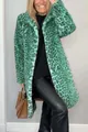 Chic blonde woman wearing a vibrant green leopard print faux fur coat in a stylish winter look - 3XL / Tops / Mid-Length / Green