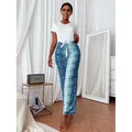 Elegant women's blue snake print pajama set with white short sleeve t-shirt and bow tie - S / Top And Bottom / White