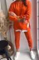 Oranges zweiteiliges Loungewear-Set mit Sweatshirt mit Seitenreißverschluss und Jogginghose. - S / Oberteil Und Unterteil / Orange