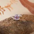 Elegant S925 sterling silver ring featuring a natural oval amethyst gemstone center - Amethyst