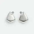 Elegantes pendientes geométricos plateados minimalistas con acabado metálico pulido - 6# Grande (30*35) / Plateado