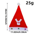 Festive red Christmas hat with reindeer applique and snowflake decor, 38x28cm size - Q2-11 Adult Cartoon Reindeer Hat 28*41CM