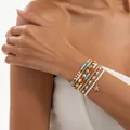 Ensemble de bracelets de perles bohèmes colorés avec breloque étoile de mer dorée - Ensemble 3 Pièces Bracelet de Perles de Rocaille Colorées Océan (07406) / Multicolore