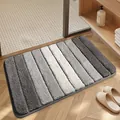 Tappeto da bagno trapuntato a righe grigie e bianche con morbida texture assorbente - 40*60cm / Tasti di Pianoforte-Grigio Nuvola