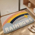Tufted rainbow bath mat with soft absorbent fiber and non-slip backing for bathroom - 40*60cm / Starry Rainbow