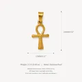 Vergulde roestvrijstalen Egyptische Ankh-hanger met afmetingen 23 mm bij 13 mm. - Kruis Stijl 2 / Goud