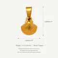 Goldener Muschel-Anhänger aus Kupfer mit 18 Karat Vergoldung, Größe 12x10 mm für DIY - Sternzeichen Anhänger (24)