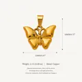 Goldener Schmetterlingsanhänger, Maße 22x18mm, Gewicht 2,4g, Material Kupferlegierung - Engel Anhänger (13)