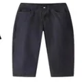 Fashionable women's casual straight-leg denim trousers in deep charcoal grey finish - S / Sea Blue Pants