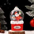 Festive Christmas snow globe music box with Santa Claus inside a red cupcake base - Cartoon Santa Style (100#) / 100# (Light + Music)
