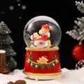 Nutcracker king riding horse snow globe music box for Christmas decor - 80# Nutcracker Red (Light + Music) / Style 80 Block Stripes