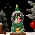 Christmas snow globe music box with Santa Claus and festive tree base decoration - 80# Pony (Light + Music)