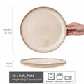 Assiette à steak en céramique beige de 10,1 pouces, diamètre 25,7 cm, vue de côté - Assiette Plate En Céramique Simple (Série Jintang)