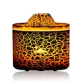 Difusor de aromas con efecto llama 3D y textura de grietas, capacidad de 250ml - Humidificador de Llama de Volcán (130A) / Negro