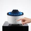 Humidificador de aromaterapia llama de volcán blanca con luz azul 560ml - Difusor de Aromas con Espray de Volcán (V21B) / Blanco