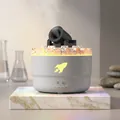 Humidificador de aromaterapia con llama volcánica y difusor blanco con tanque de 200 ml - Difusor de Aromas de Cañón (176) / Blanco