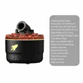 Humidificador de llama volcánica negra y difusor de aroma con efecto de fuego 3D y timer - Difusor de Aromas de Cañón (176) / Negro