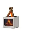 Humidificador de aromaterapia con llama de chimenea 3D blanca, tanque de 240 ml - Humidificador con Forma de Hoguera (327A) / Blanco