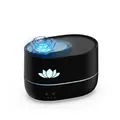 Humidificador de aromaterapia loto negro con luces LED de colores y tanque de 350 ml - Difusor de Aromas con Forma de Loto (162) / Negro