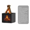 Difusor de aromas y humidificador efecto llama 3D negro con decoración de madera - Humidificador con Forma de Hoguera (327A) / Negro