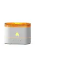Elegante difusor de aromas blanco con efecto de llama 3D y humidificador con sal de roca - Humidificador de Llama de Simulación (853C) / Blanco