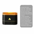 Difusore de aromas de llama 3D negro con cristales de sal y tanque de agua de 250 ml - Humidificador de Llama de Simulación (853C) / Negro
