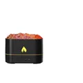 Difusor de aromas de llama simulada negra con tanque de 250 ml y diseño de lava volcánica - Humidificador de Llama de Volcán (853B) / Negro