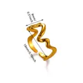 Irregular wavy 18K gold plated stainless steel ring with 18mm diameter measurement - Irregular Geometric Wavy Line Style (G129458)
