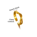 Gold-plated titanium steel ring with twisted design and 17mm inner diameter - Irregular Geometric Twisted Line Style (G1210076)