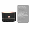 Difusore de aroma negro efecto llama, tanque 250ml y apagado automático sin agua - Humidificador de Llama de Simulación (853) / Negro