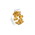 18K gold plated titanium steel adjustable ring featuring an irregular geometric design - Irregular Geometric Chain Line Style (G129737)