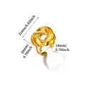 18K gold plated titanium steel irregular geometric knot ring with dimension annotations - Irregular Geometric Knot Style (G1210144)