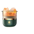 Difusore de aromas ultrasónico efecto llama en verde con piedras de sal naturales - Difusor de Aromas de Piedra de Sal (930B) / Verde