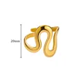 Modern 18K gold plated stainless steel wavy ring with minimalist geometric design - Irregular Wavy Style (G125990)