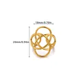 Irregular geometric 18K gold plated stainless steel ring with elegant knot design - Irregular Geometric Line Knot Style (G128756)