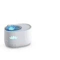 Humidificador difusor de aroma 3D blanco 350ml con luz de loto de colores - Difusor de Aromas con Forma de Loto (162) / Blanco