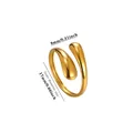Minimalist 18K gold plated stainless steel ring with irregular geometric drop design - Irregular Geometric Teardrop Style (G1210060)