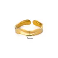 Irregular wave band ring in 18K gold plated stainless steel, minimalist 5mm width - Irregular Geometric Wavy Style (G126116)