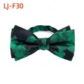 Nœud papillon élégant en jacquard floral vert et noir pour tenue de cérémonie homme - Vert Noir Floral Jacquard (LJ-F30)